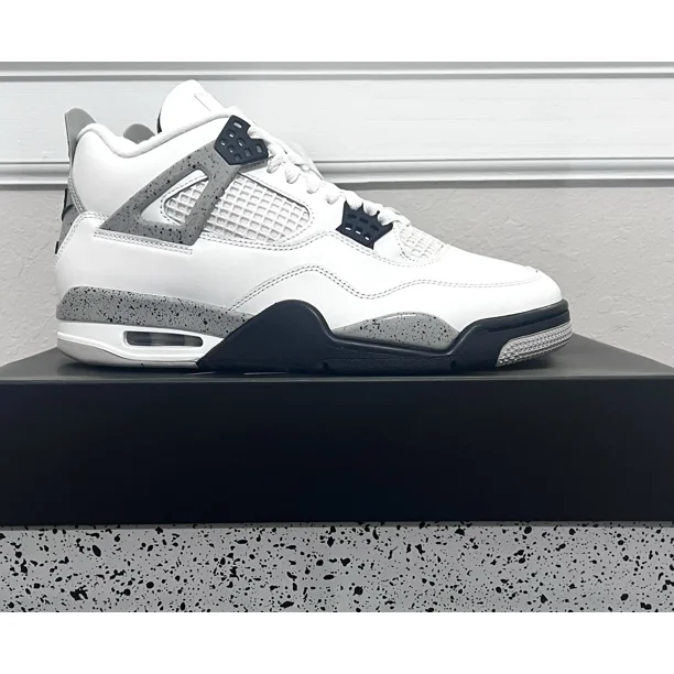 Ni - ke Size 9.5 - Ni - ke Air Jordan 4 Retro Shoes "White Cement" Fire Red (FV5029-100)