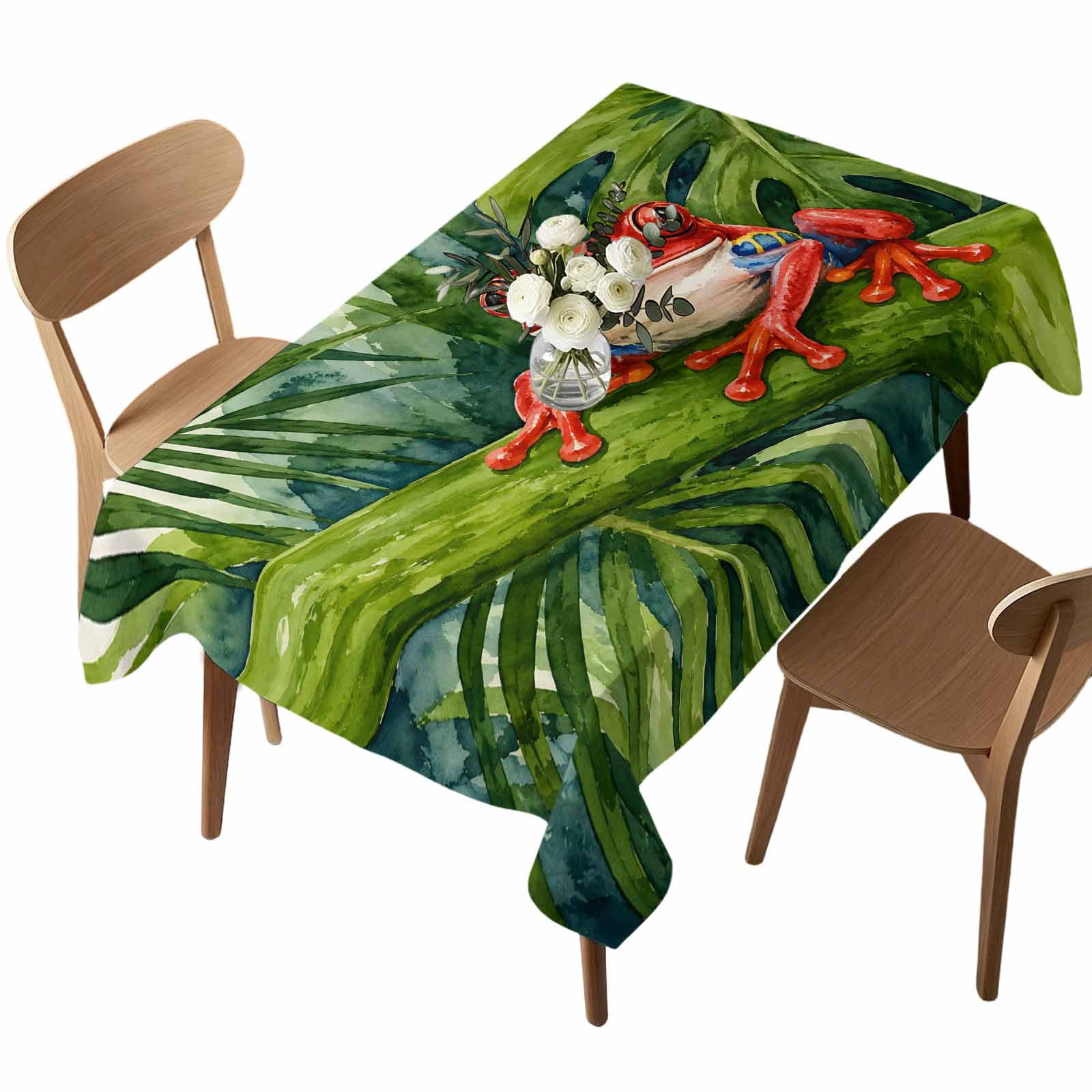 Table Number Red UPC 469762365169 - Rectangle Tablecloth Summer Tropical Red Frog ...