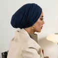 thumbnail image 4 of NMMUED Slip-on Inner Hijab Cap for Women Modest Tube Underscarf Soft Stretchy Head Cover Wrap Navy One Size, 4 of 4