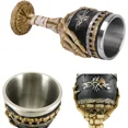 thumbnail image 3 of Taza de calavera de acero inoxidable, taza de cerveza medieval, taza de café de resina 3D, para bebida, café, cerveza, decoración de Halloween (Santo Grial), 3 of 5