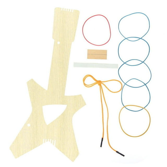 HUASHENG Handmade Diy White Embryo Wooden Small Guitar Children's Material Kit For Making Painting Homemade Musical Instruments