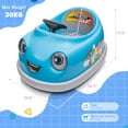 thumbnail image 6 of 12V Electric Ride on Kids Bumper Car w/Remote Control,360 Degree Spin,Push Rod Rocker Horse Function,3-Speeds Babies & Toddlers Bumping Car Ride on Toy Gift for 1-4 Years Children- Blue, 6 of 8