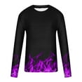 thumbnail image 4 of Oalirro Men's T-Shirts Graphic Long Sleeve Crew Neck Men's Shirts Graphic Tees Purple,XXXL, 4 of 5