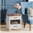 thumbnail image 2 of White Nightstand with Charging Station for Bedroom, Wood End Table for Living Room Kids room, 2 of 7