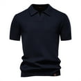 thumbnail image 2 of pstuiky camisetas de hombre, Suéter informal de manga corta con cuello vuelto, cómodo y liso para hombre ropa de hombre s, 2 of 4