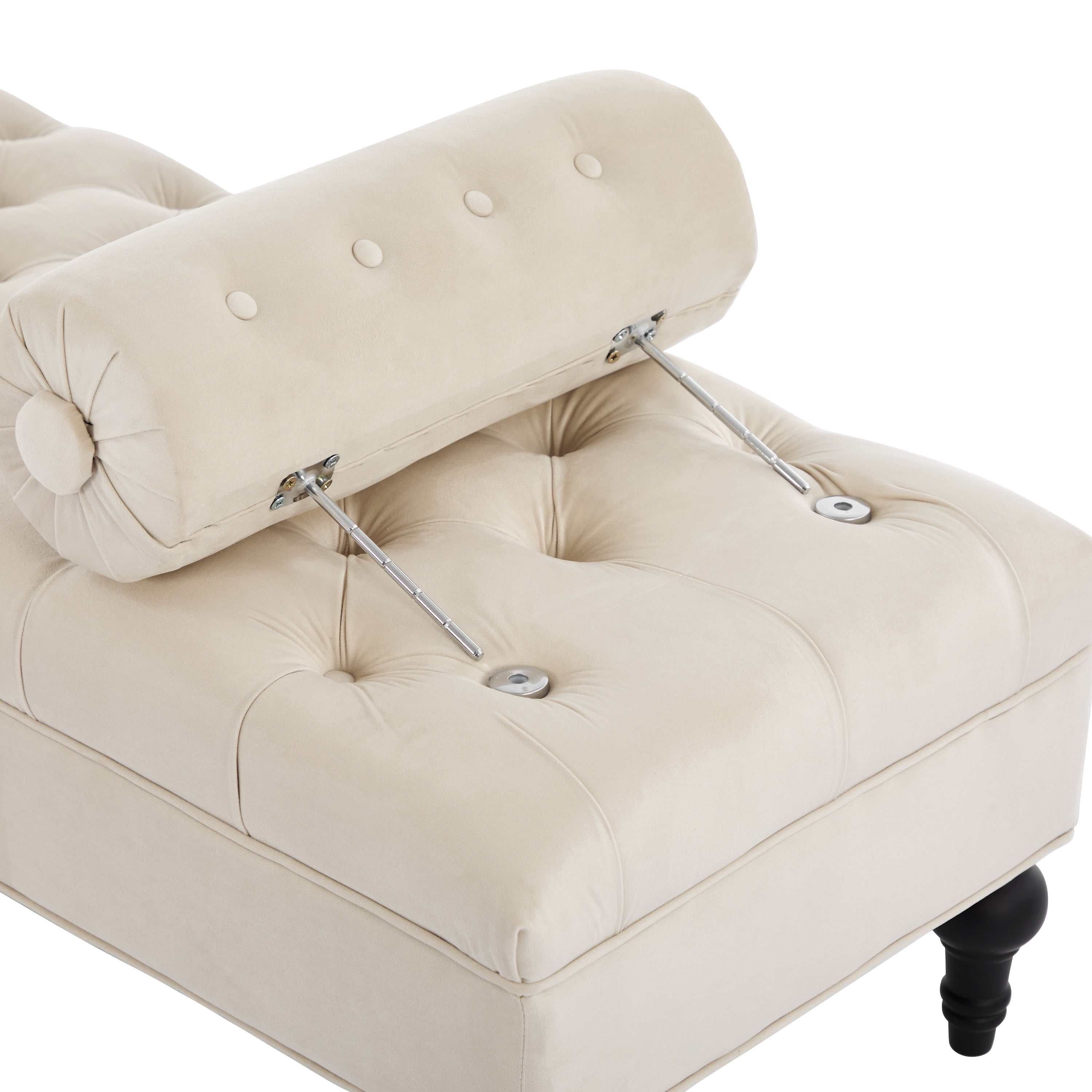 Alvantor End of Bed Benches Velvet Upholstered Bench with 2 Detachable Pillows for Bedroom,Living Room, Entryway Beige