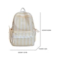 thumbnail image 2 of Women Bow Print Backpack with Multi-Pocket, Lace Trim Large Capacity School Bag for Travel Shopping (Yellow), 2 of 10