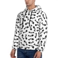 thumbnail image 3 of Uemuo Fish Bone Pattern Men's Hoodie - Casual Pullover Hoodie with Kangaroo Pocket, Stylish Hooded Sweatshirt for Everyday Wear-3X-Large, 3 of 7