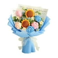 thumbnail image 1 of Ramo de flores de ganchillo hecho a mano, decorativo, versátil, tejido, flor artificial Azul, 1 of 9