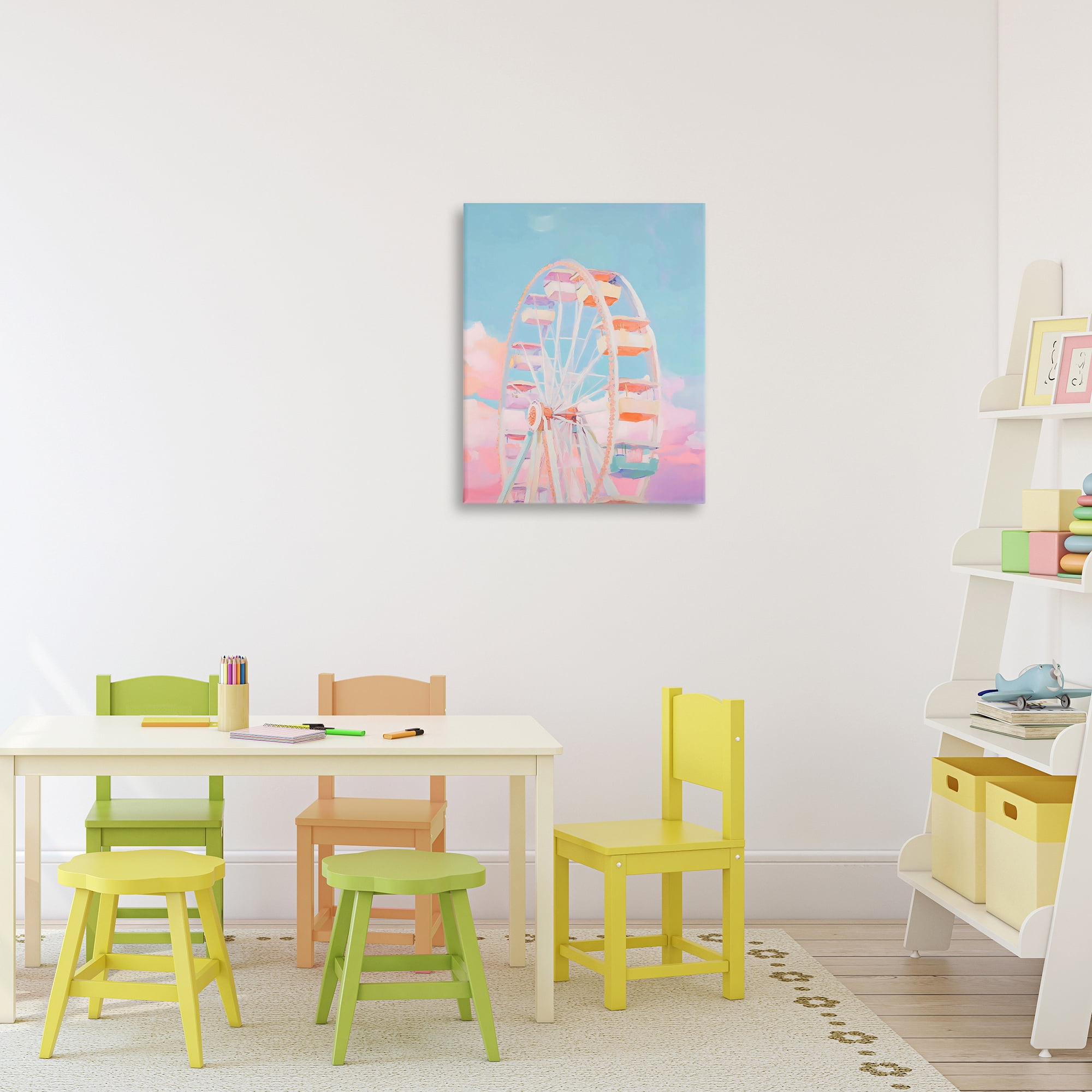 Stupell Industries Ferris Wheel & Cotton Candy Sky Canvas Wall Art, design by The Prints Vibe