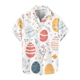 thumbnail image 3 of VBTAPA Men's Easter Shirts Egg Hunt Bunny Print Button Up Hawaiian Shirt Novelty Holiday Party Shirts Sales of the Day Multicolor XXXL, 3 of 6