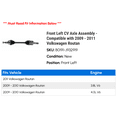thumbnail image 2 of Front Left CV Axle Assembly - Compatible with 2009 - 2011 Volkswagen Routan 2010, 2 of 2