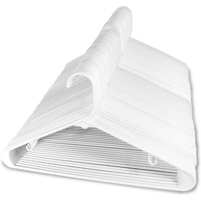 Coolmade Plastic Hangers Clothing Hangers Ideal for Everyday Standard Use (White, 50 Pack