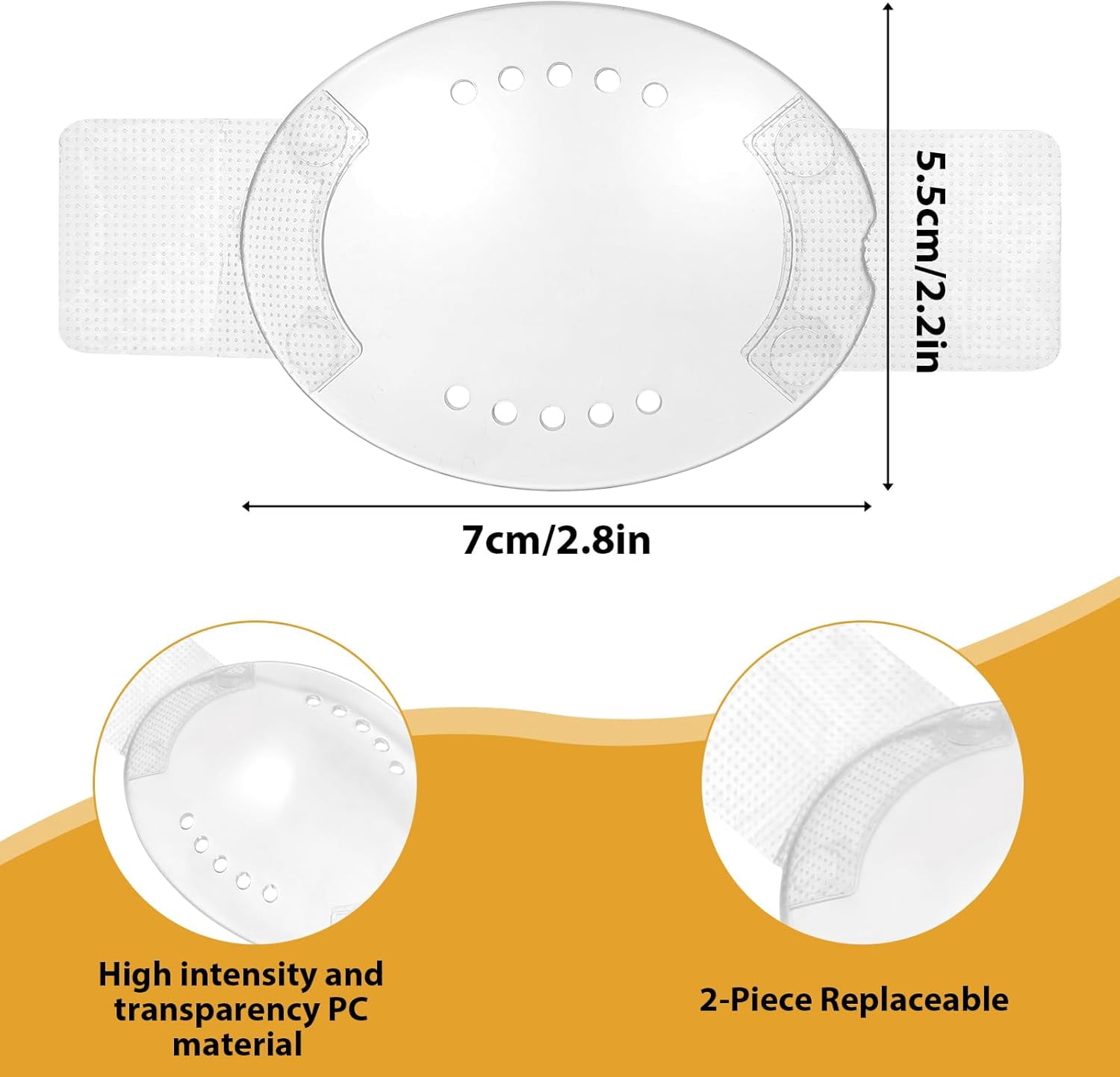 Yoqb Thinp 2 Pcs Eye Shield,Clear Eye Patch Eye Shield After Cataract Surgery Plastic Eye Shield with Small Hole Eye Shields After Lasik with 1 Roll Tape Breathable Eye Shields for A109
