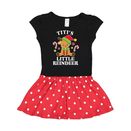 

Inktastic Christmas Titi s Little Reindeer with Candy Canes Gift Toddler Girl Dress