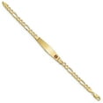 thumbnail image 2 of 14K Yellow Gold Medical Soft Diamond Shape Red Enamel Flat Figaro Link ID Bracelet, 2 of 3