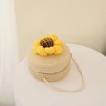 thumbnail image 2 of HLSOHJP Round Straw Bag Women Woven Crossbody Beach Bag for Ladies Cute Rattan Handmade Knitted Shoulder Bag Candy Color Small Handbag, 2 of 6