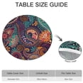 thumbnail image 6 of Bohemian Floral Round Tablecloth 52-56 Inch Elastic Hem Fit, Colorful Printed Table Cover for Kitchen Dining Patio Party Decor, 6 of 7