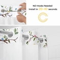 thumbnail image 2 of Easter Rabbit No Hooks Shower Curtain with Snap-in Liner Spring Floral Colored Eggs Branches Butterfly Shower Curtains for Bathroom, Waterproof, Easy Install, Washable 36"x78", 2 of 9