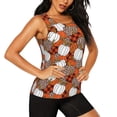 thumbnail image 2 of Xecao Various Pumpkins print women's scoop neck, loose-fit workout tank tops for the gym., 2 of 9