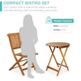 Best Choice Products 3Piece Acacia Wood Bistro Set, Folding Patio Furniture w/ 2 Chairs, Table