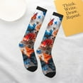 thumbnail image 4 of Daiia Sports Socks 3D Butterfly Printed Novelty Crew Socks for Men Women Knee High Socks Cotton Socks Soft & Breathable Support Unisex Socks, 4 of 9