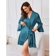 thumbnail image 5 of Ekouaer Silk Robes for Women White Ruffle Bridesmaid Sexy Robe for Wedding Day Bridal Robes Satin Bathrobe Soft Sleepwear, 5 of 5