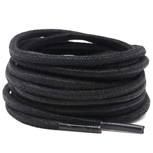 DELELE 2 Pair Round Waxed Shoelaces 1/8Thick Shoe String Boot Laces for Dress Shoes 