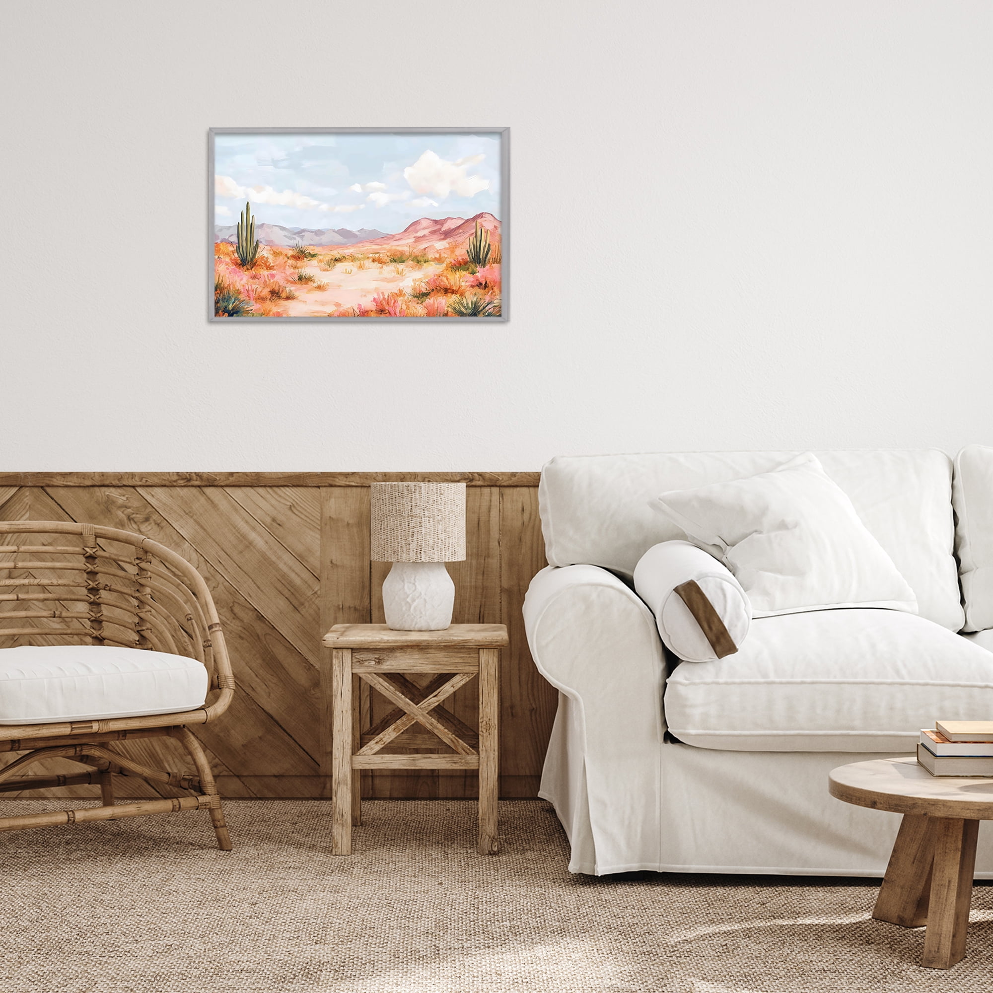 Stupell Industries Pastel Desert Dream Sunset Gray Framed Giclee Art, design by Creative Studio