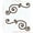 Chocolate Brown, variant on Curly Swirls 2pc Wall Art Decals Vinyl Stickers Home Décor 11x5.5-inch Light Gray
