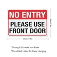 thumbnail image 2 of No Entry Please Use Front Door Sign 12 X 8 Inch Metal Sign, Rustproof Aluminum, Multicolor, 2 of 6