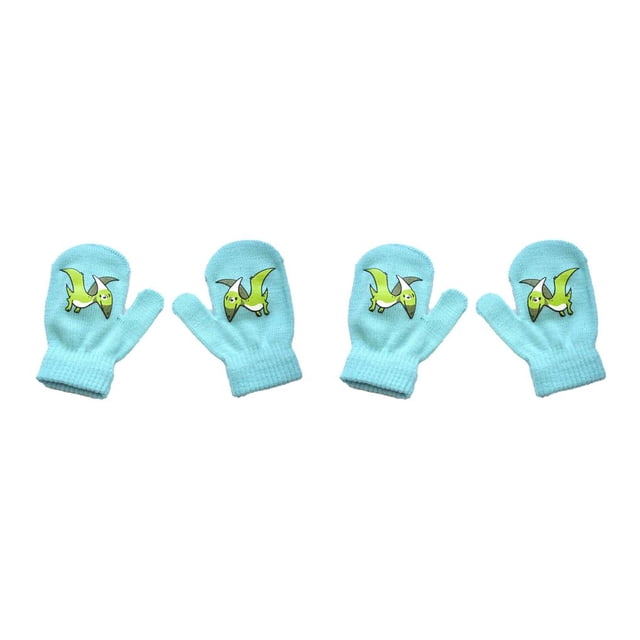 Minnieouse 1 par de manoplas para niños, accesorio de ropa encantador, funda para calentar los dedos, patrón de dinosaurio, manopla de punto para niños Tipo 3 2piezas Minnieouse CBP337099