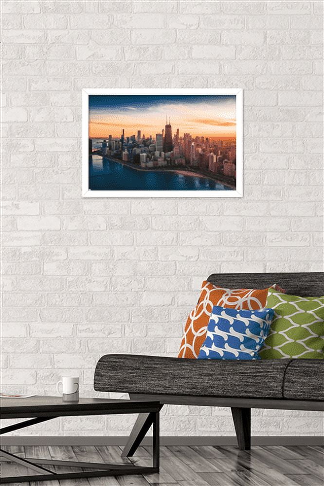 Cityscapes - Chicago, Illinois Wall Poster, 14.725" x 22.375", Framed