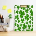 thumbnail image 4 of Coolnut Beautiful Shamrock Green Clover Leaves 12.5"x9" Clipboard, Acrylic Fashion Letter A4 Size Clipboards with Metal Clip for Office School -12.5x9in, 4 of 7