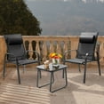 thumbnail image 3 of Patiojoy 3PCS Patio Adjustable Back Stackable Chairs Side Table Set Bistro Set Classic Furniture Chair Set for Garden Black, 3 of 9