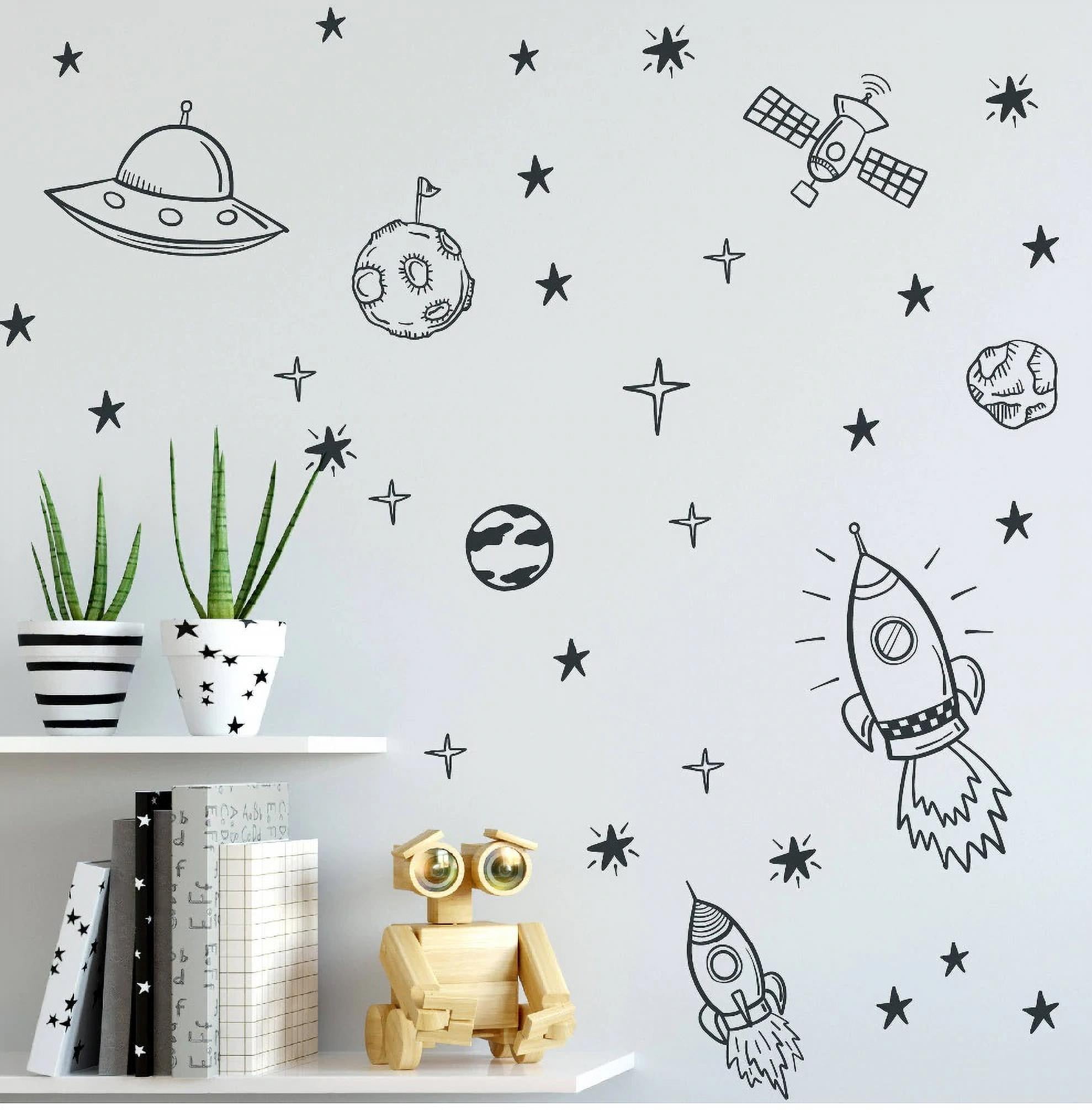 3D Space Solar Planets Wall Art Sticker Boys Decal Mural Graphic Nursery WSD281