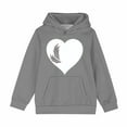 thumbnail image 2 of Kids Girls Boys Halloween Pullover Hoodie Unisex Fleece Top Jacket PE School Sweat Hoodie Casual Fashion Gray 9-10 Years, 2 of 5