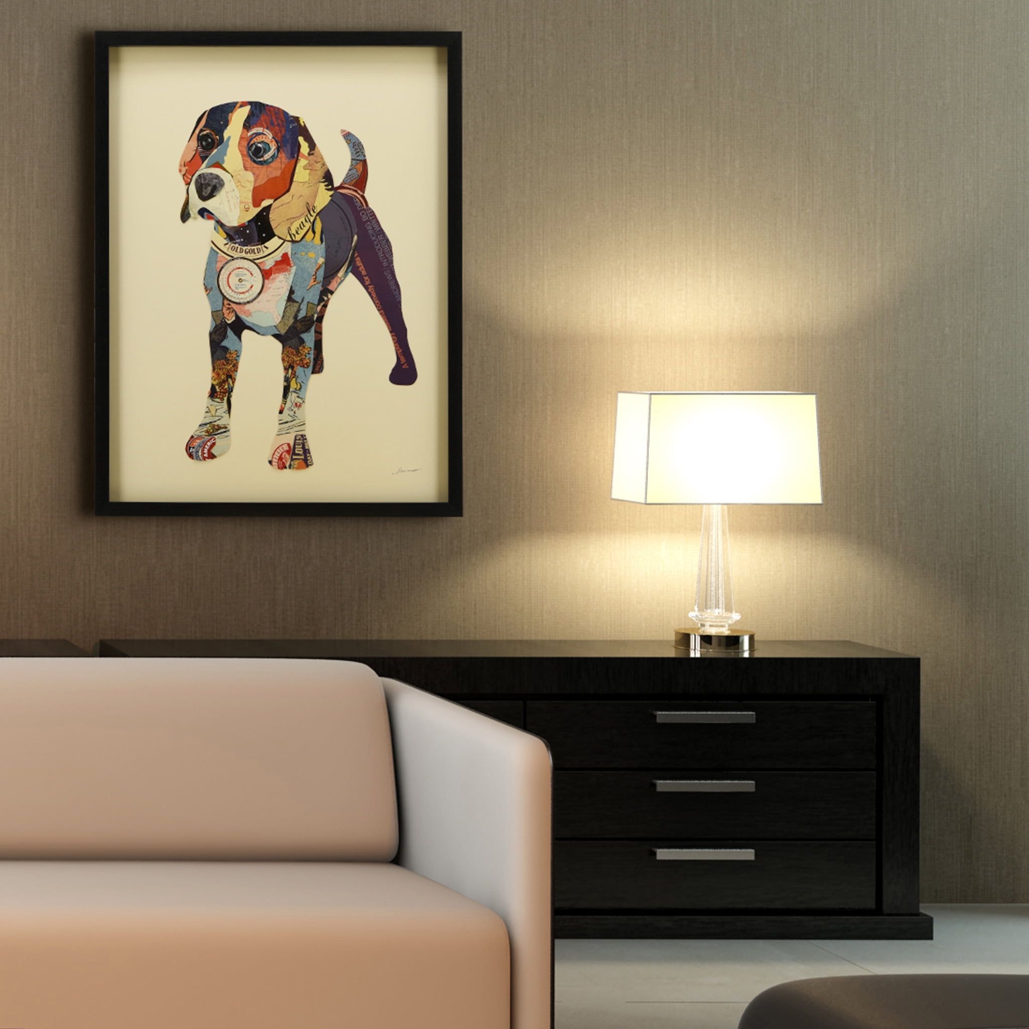 Empire Art Direct Beagle B and W Pet Paintings on Printed Glass