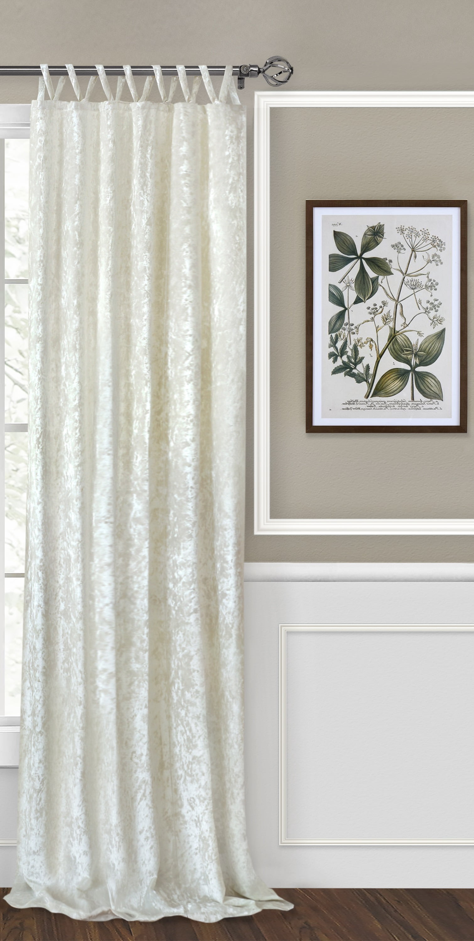 CHF Boho Sheer Curtains - Lace Window Panel With Tassel Fringe, Rod Pocket, 60" W X 63" L, Ivory, 1 Panel