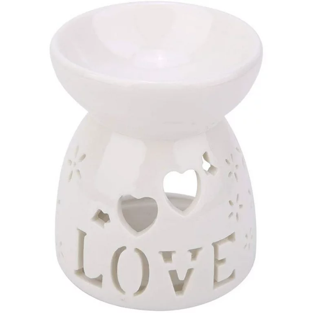 Quemadores de aceite de cera con patrón de flores de cerámica, calentador de vela de cera derretido para decoración del hogar LYD Velas, candelabros