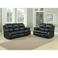 thumbnail image 2 of Pemberly Row Modern Faux Leather Double Reclining Sofa, 3 Seater Recliner Couch for Home Living Room, Black, 2 of 8