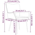 thumbnail image 4 of vidaXL Chaises de Salle à Manger 2 Pcs Velours Crème, 4 of 5