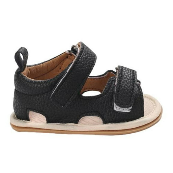 Fesfesfes Boys and Girls Summer Sandals Non-Slip Breathable Sweatproof Cute Toddler Sandals for Outdoor Beach Party School Shoes Open Toe Lightweight Soft Sole(Black,3-6 Months)
