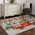thumbnail image 3 of 2.7'x5' Area Rugs, Black Christmas Indoor Outdoor Area Rug for Living Room Bedroom, Red Truck Xmas Tree Snowflake Washable Bathroom Rugs Kitchen Floor Carpet Mats Home Decor Aesthetic, 3 of 8