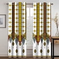 thumbnail image 3 of 2 Panels Bohemian Style Gold Black Stripe Curtains Moroccan Style Living Room Bedroom Balcony Kids Room Window Decor, 3 of 7