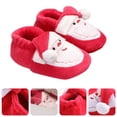 thumbnail image 3 of 1 par de zapatos de invierno para bebés, cálidos zapatos de piso navideños para niños pequeños, prewalker de algodón, 3 of 4