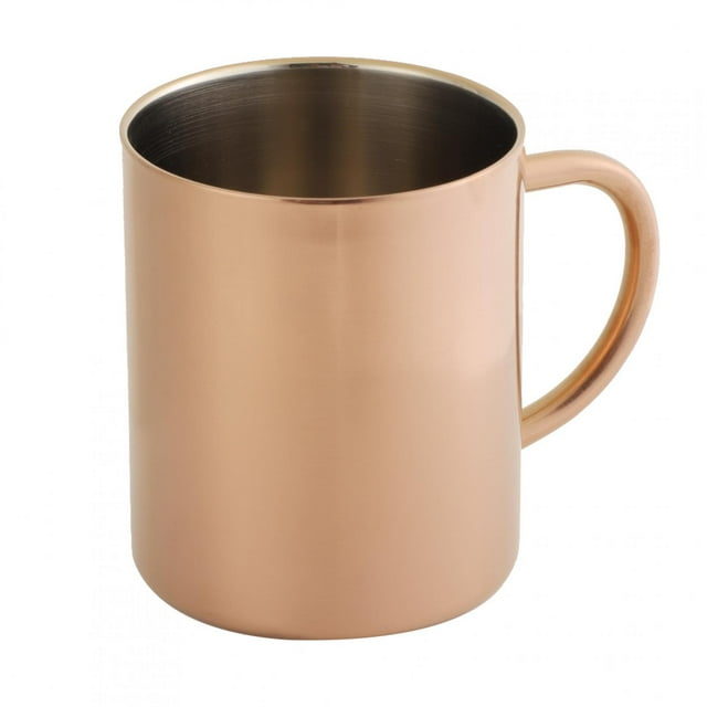 Tasse à café, BuyWeek 400mL 304 en acier inoxydable double couche anti-brûlure café tasse de bière(Or rose)
