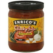 Enrico's No Salt Added Hot Chunky Style Salsa, 16 oz (Pack of 12)