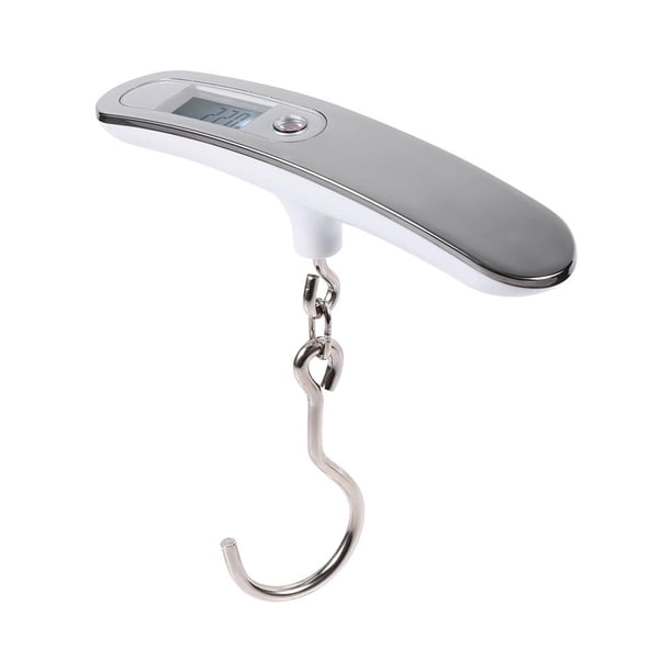 (Silver Color+Hook) Fdit 1Pc Portable Travel Hanging Weight High Precision Digital Luggage Suitcase Bag Scale LCD Display 50Kg/10G(Silver Colour+Hook) Ecomeon no