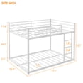 thumbnail image 4 of Full over Full Bunk Beds, Heavy Duty Metal Bed Frame with Built-in Ladder, Space Saving Low Bunk Bed for Kids Teens, White, 4 of 7
